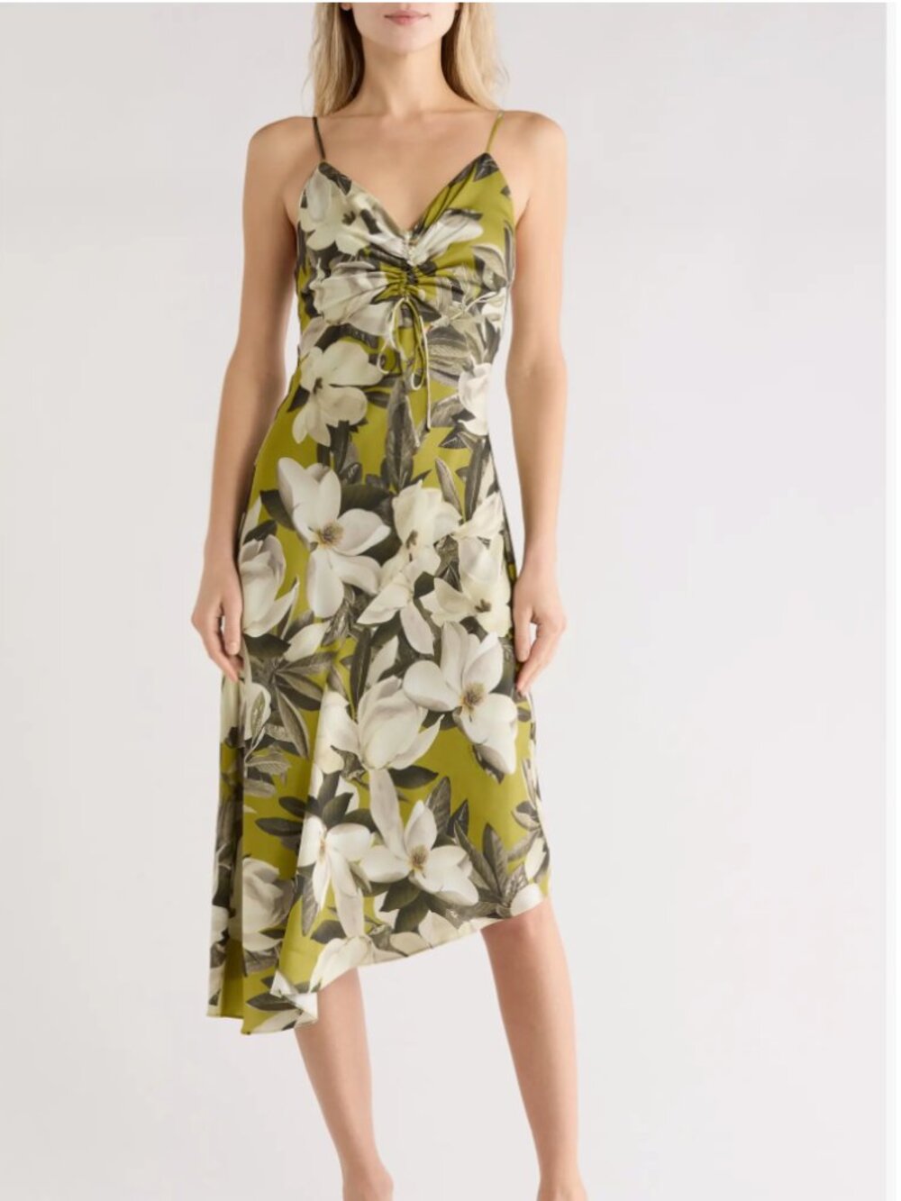 NWT  AllSaints Alexia Floral Satin Midi Slipdress, size 0